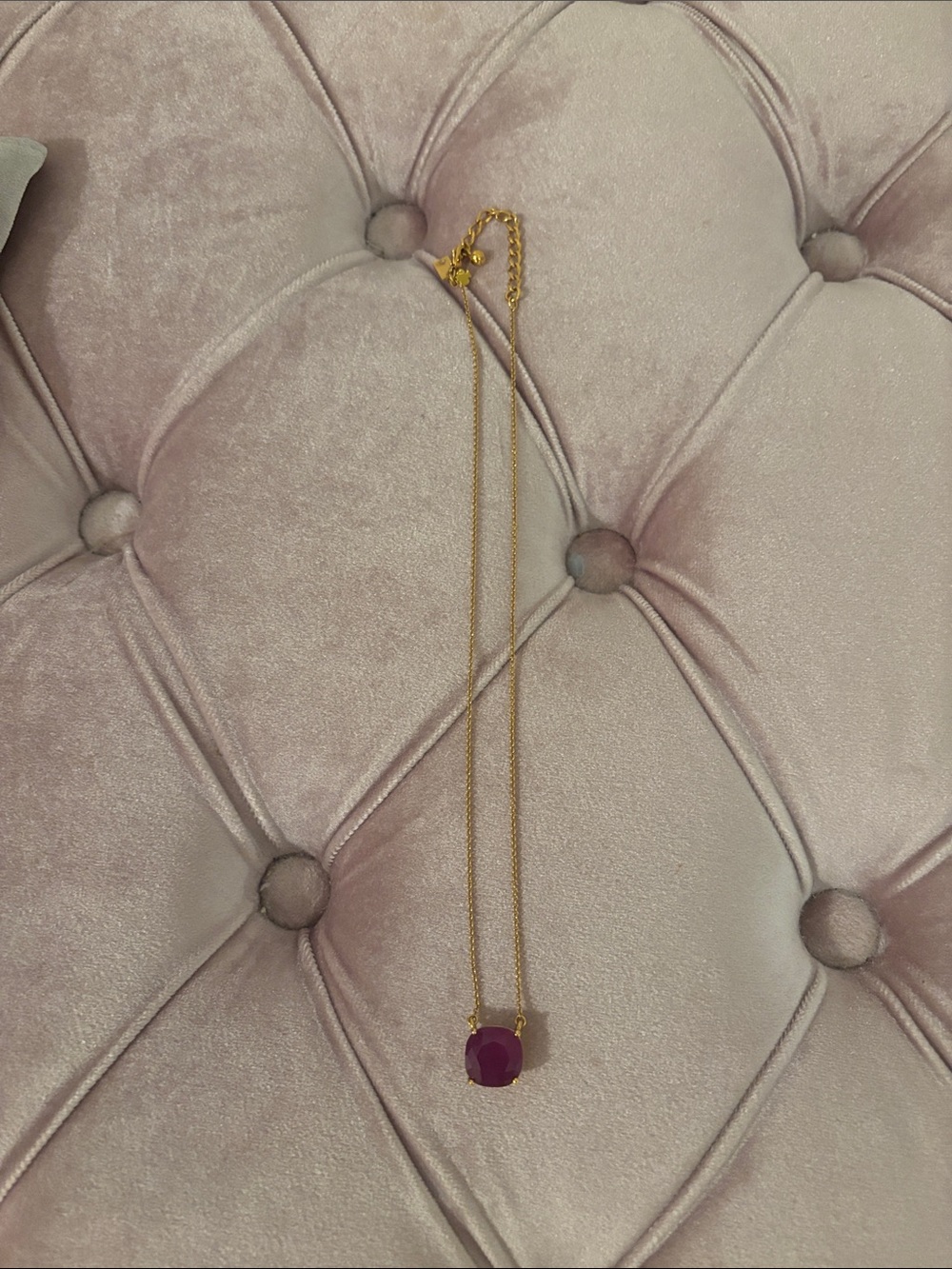 Kate Spade Gold Necklace with Purple Gem Pendant